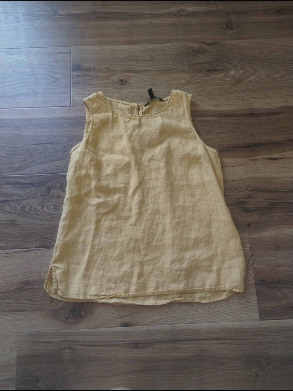 Ellen Tracy Sleeveless Linen Tank - Pale Yellow